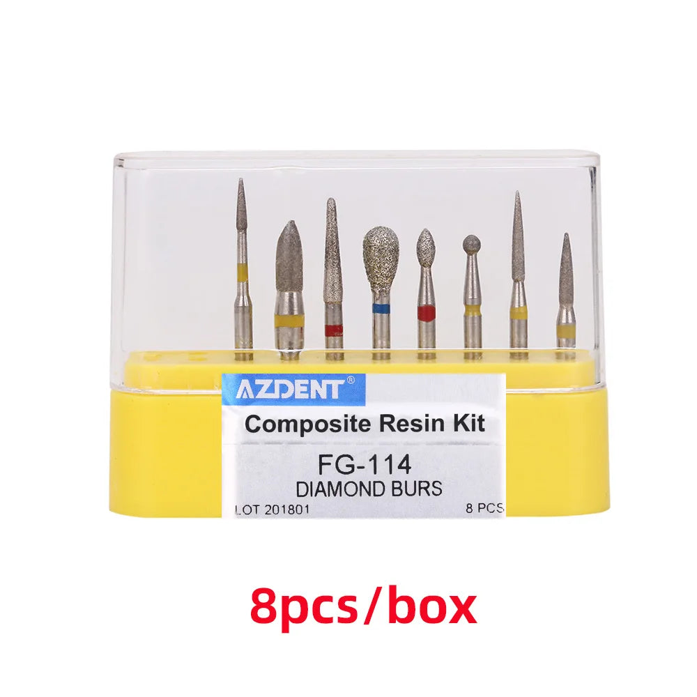 1BOX Azdent DENTAL Diamond Bur Kit With Storage Box Various Functions Optional Fit for High Speed Handpiece