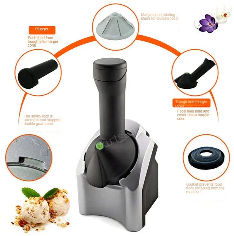 Automatic Ice Cream Maker Electric Frozen Fruit Dessert Icecream Pressing Machine Frozen Yogurt Milkshake Squeezer