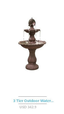 51" Outdoor Dancing Couple Water Fountain with LED Lights Marble Color Stone Garden Statue Splashing Proof Indoor & Balcony Use