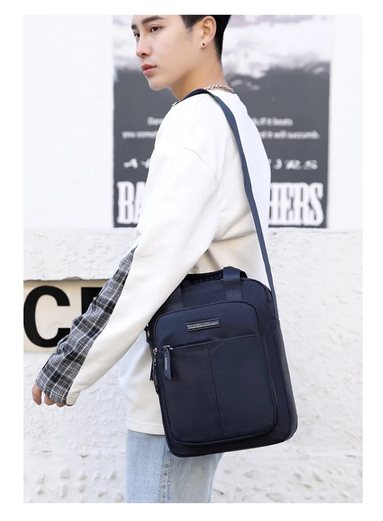 AOTIAN Vertical Men's Casual Shoulder Bag Waterproof Oxford Cloth Business Crossbody Handbag Simple and Fashionable Sling Bag