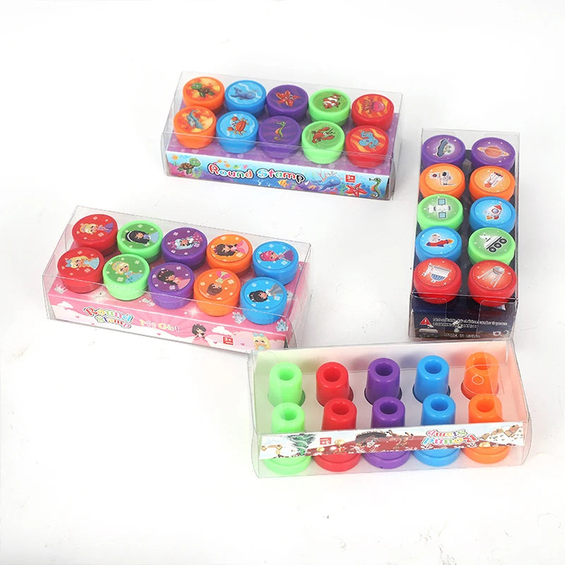 Assorted Stamps for Kids Self-Ink Teacher Stamps Party Favor Children Treasure Box Prize Classroom Easter Egg Stuffers Toys Gift