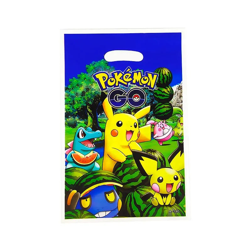 Cartoon Pikachu Theme Birthday Party Disposable Tableware Set Balloons Decorations Photo Props Background Pokemon Party Supplies