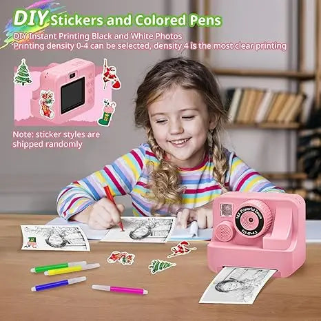 Children'sinstant printing camera,children's video photography, digital camera, toy, mini printer, boys and girls' birthdaygifts