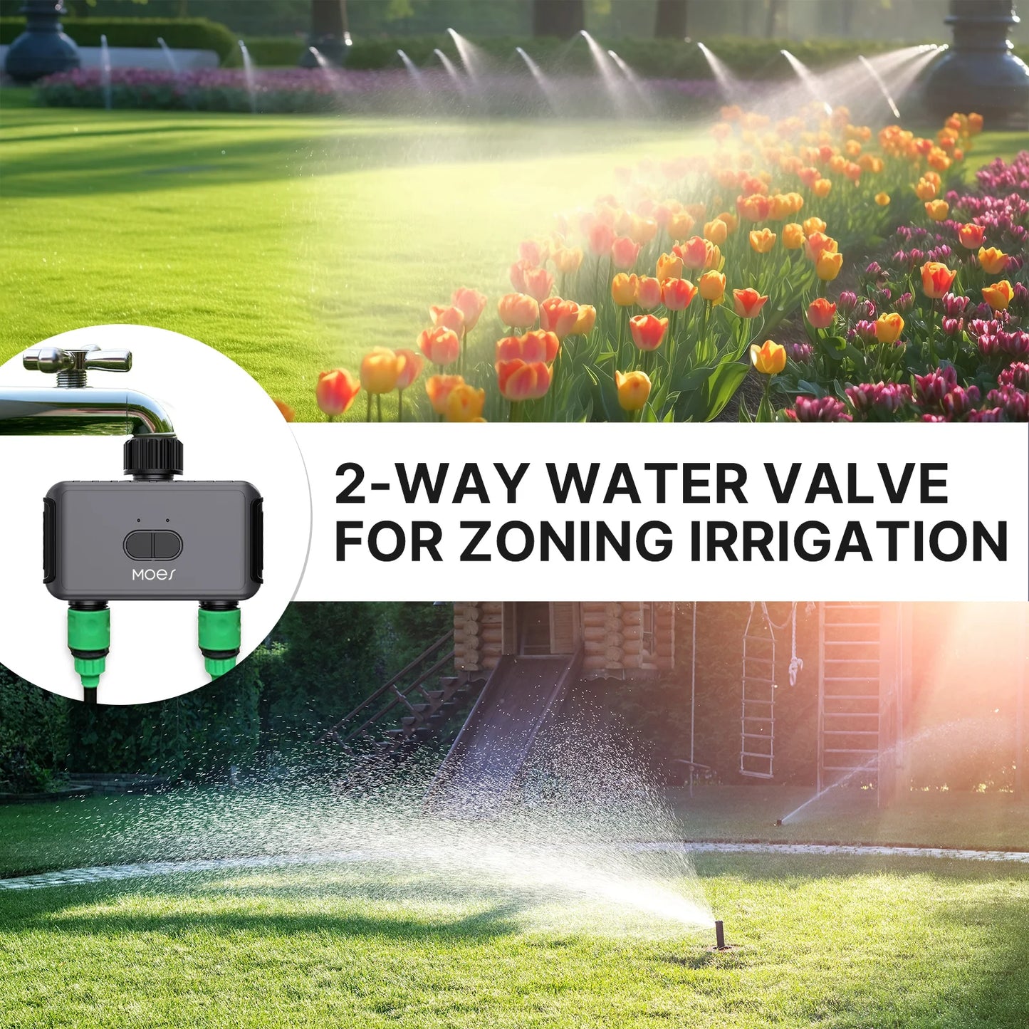 Bluetooth Smart Garden Sprinkler Water Timer by 2 Way Rain Delay Filter Washer Programmable and Automatic Irrigation Controller