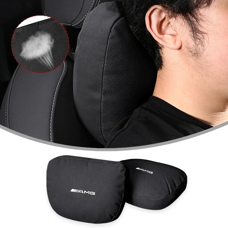 Car Seat Headrest Memory Foam Comfort Neck Pillow For Mercedes Benz A C E S G Class W177 W205 W213 X167 W222 CLA GLE GLB GLS AMG