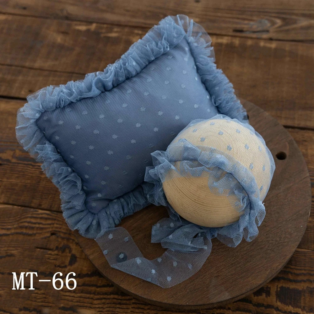 0-1 Month Newborn Baby Photography Props Lace Pillow Hats 2pcs/Set Baby Girl Boy Posing Props Newborn Picture Props Accessories