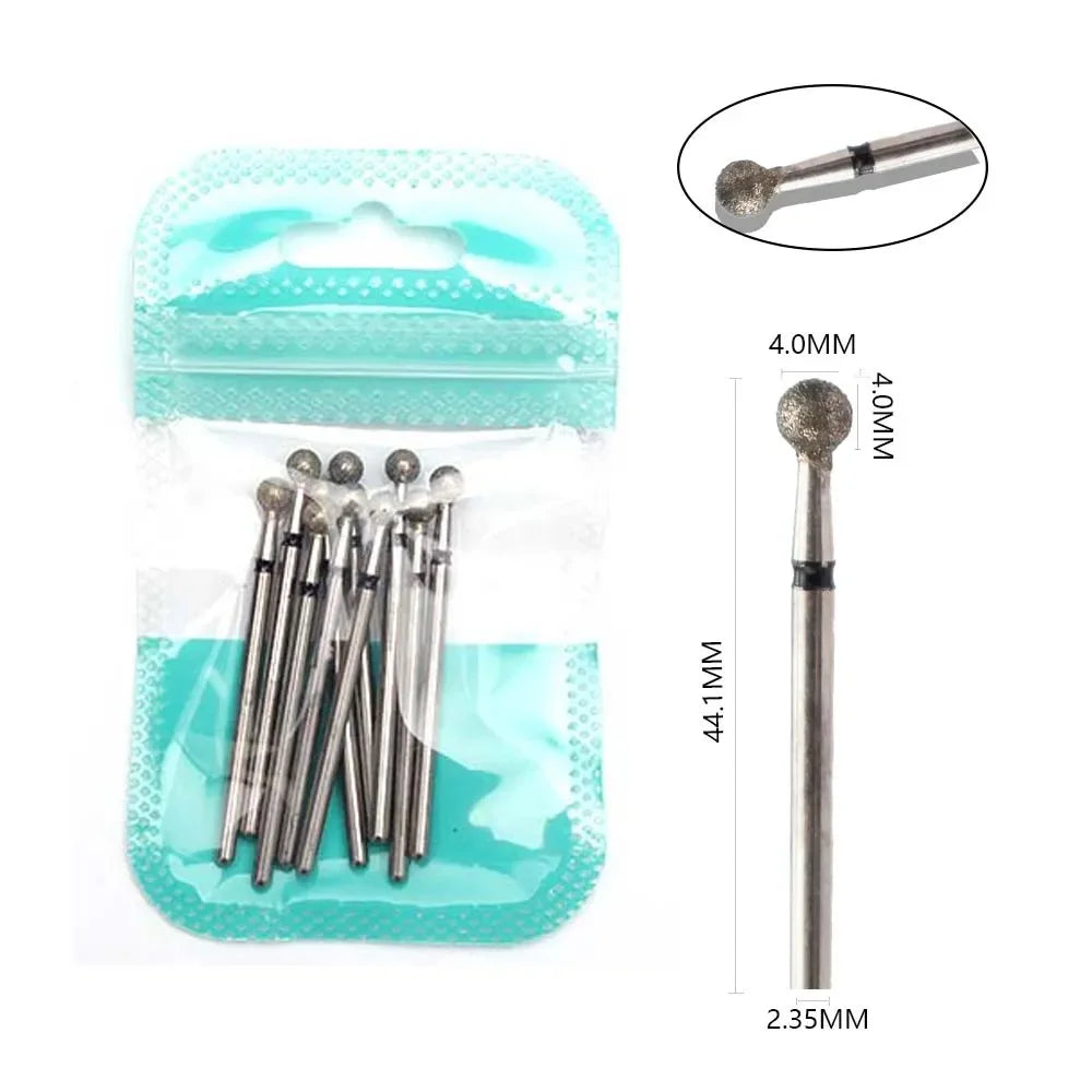 10pcs Diamond Milling Cutter Nail Drill Bits Set For Manicure Accessory Pedicure Eletric Machine Nail Bit Brush Burr Tools