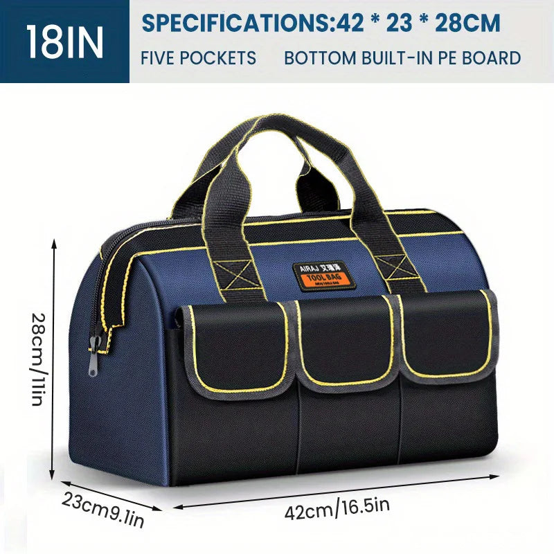 AIRAJ Multi-Function Tool Bag 1680D Oxford Cloth Electrician Bag, Multi-Pocket Waterproof Anti-Fall Professional Storage Bag