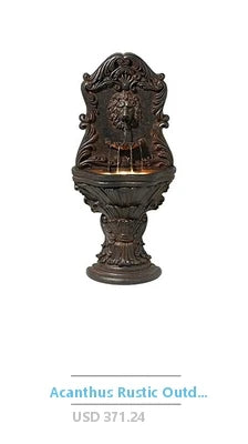 34" 3-Tier Outdoor Water Fountain Waterfall Feature Patio Yard or Lawn Resin Material Relaxing Sounds Easy Setup Dark Gray