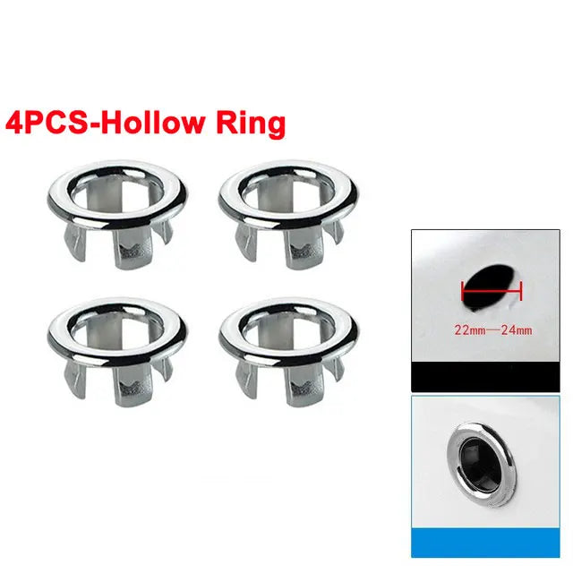 4Pcs Kitchen Bathroom Basin Circular Overflow Drain Cover Decoration Bathtub Sink Hole Overflow Hollow Washbasin Overflow