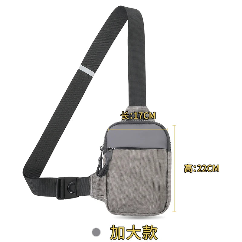 2024 New Sports Chest Bag Men's Ultra-small Mobile Phone Messenger Bag Waist Bag Multi-function Carry-on Bag