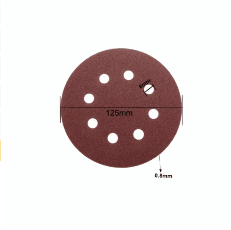 8 Hole 125mm Sandpaper Woodworking Metal Grinding Disc Abrasive Polishing Tool 40/1000/2000 Grit Sanding Discs