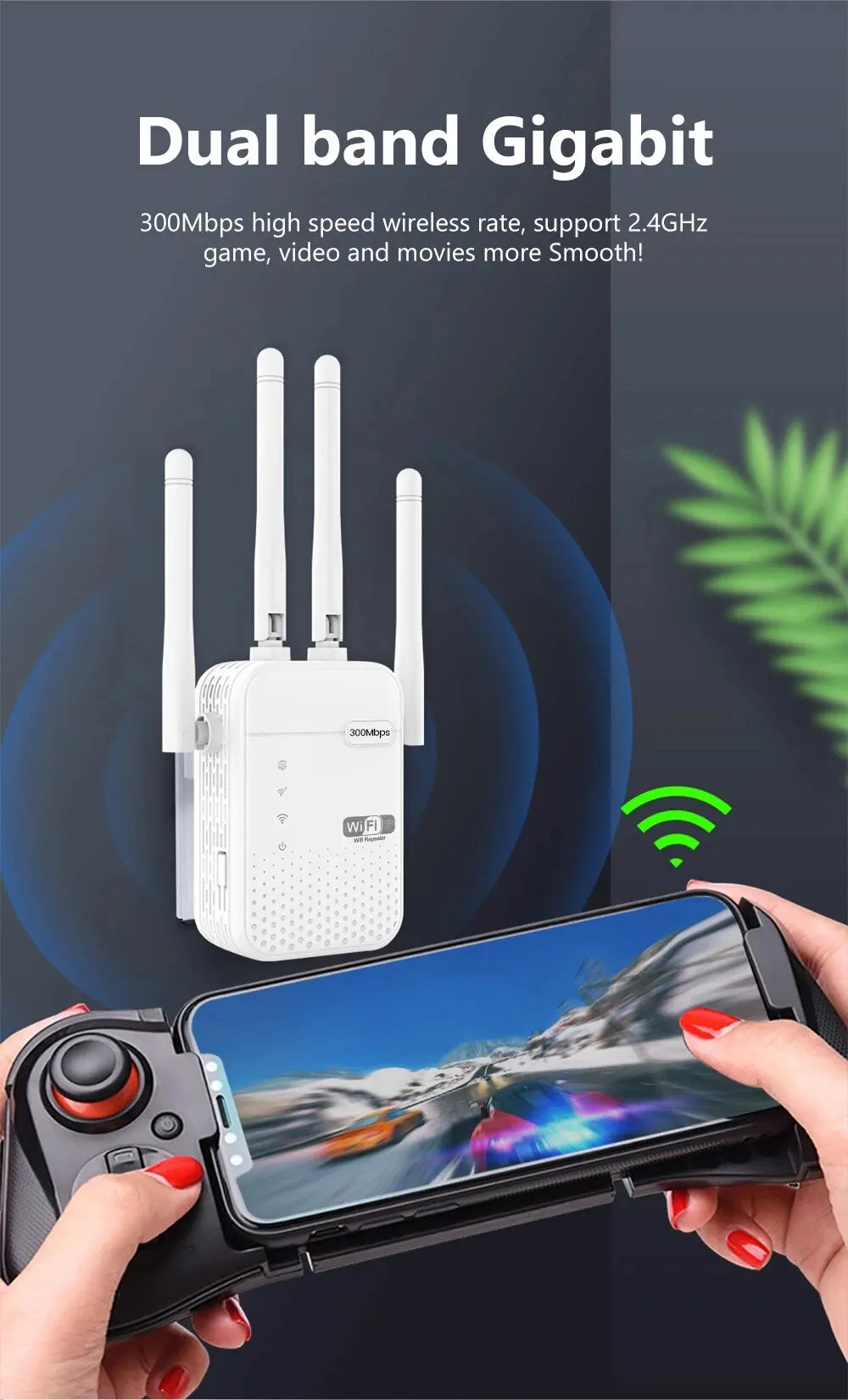 300Mbps Wireless WiFi Repeater 2.4G Signal Router 802.11N Long Range Wireless WiFi Extender Amplifier WIFI Booster