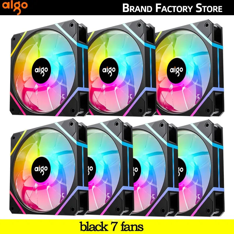 Aigo AM12PRO Rgb Fan Ventoinha PC 120mm Computer Case Fan Kit Water Cooler 4pin PWM CPU Cooling Fans 3pin5v argb 12cm Ventilador