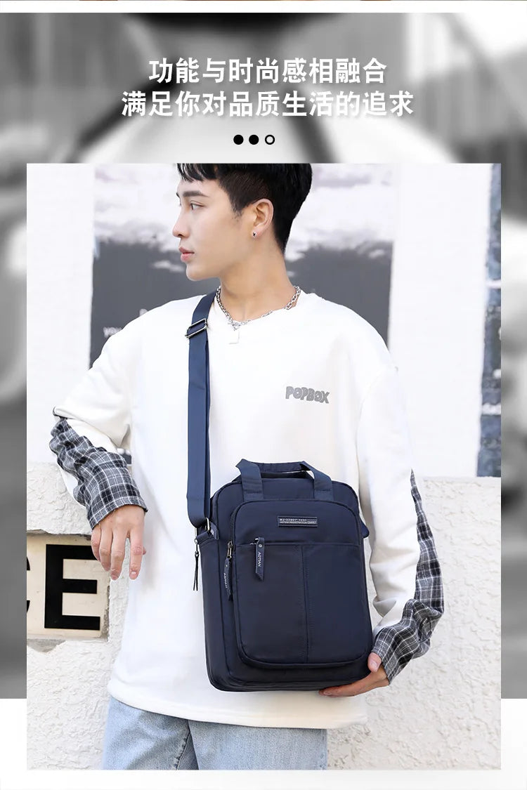 AOTIAN Vertical Men's Casual Shoulder Bag Waterproof Oxford Cloth Business Crossbody Handbag Simple and Fashionable Sling Bag