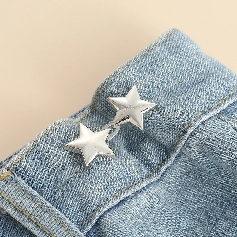 1Pcs Adjustable Clips for Pants Fastener Pants Pin Retractable Button Loose Button for Waist for Jeans Perfect Fit Reduce Waist