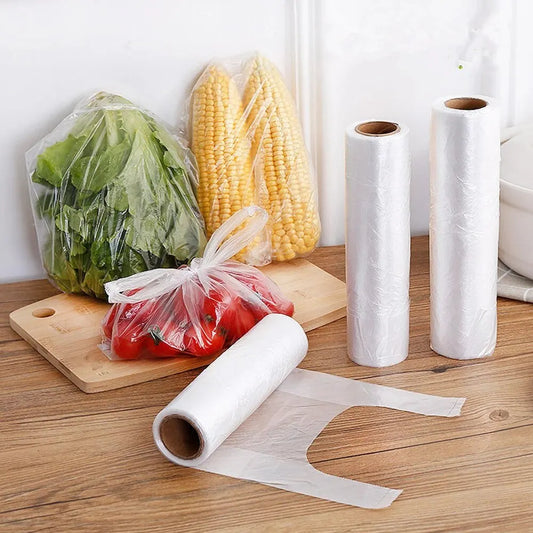 100PCS Vest Type Food Grade Thickened Breakpoint Storage Bag Refrigerator With Roll Household Disposable Hand 3 Sizes Optional