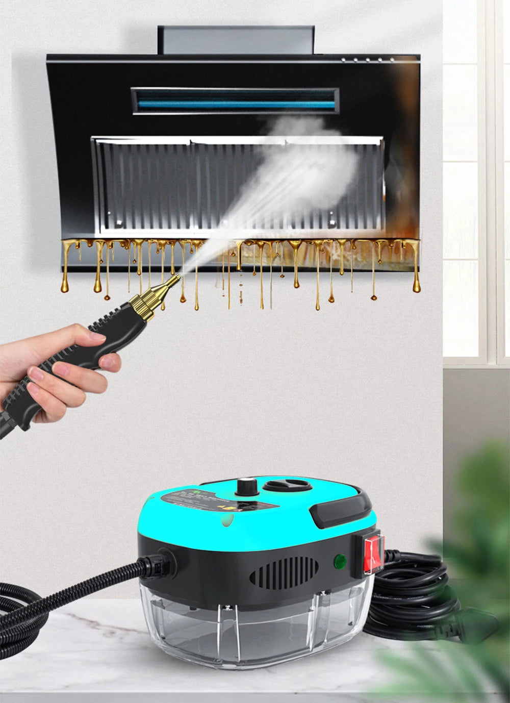 2500W Handheld Steam Cleaner High Pressure Steam Cleaner  High Temperature Steam Cleaner for Home Kitchen Car Steam Cleaning