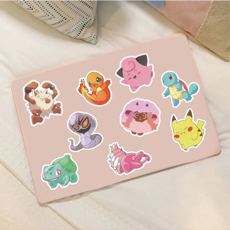 50pcs/100pcs Pokemon Anime Stickers Pikachu Kawaii Sticker Laptop Suitcase Skateboard Guitar Phone Cartoon Kid Gift Toys