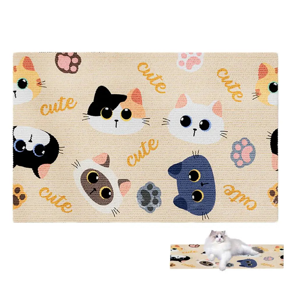 Cat Scratchers for Indoor Cats Cartoon Adhesive Scratching Pad Cute Scratching Board Wear-Resistant Scratching Mat for Grinding