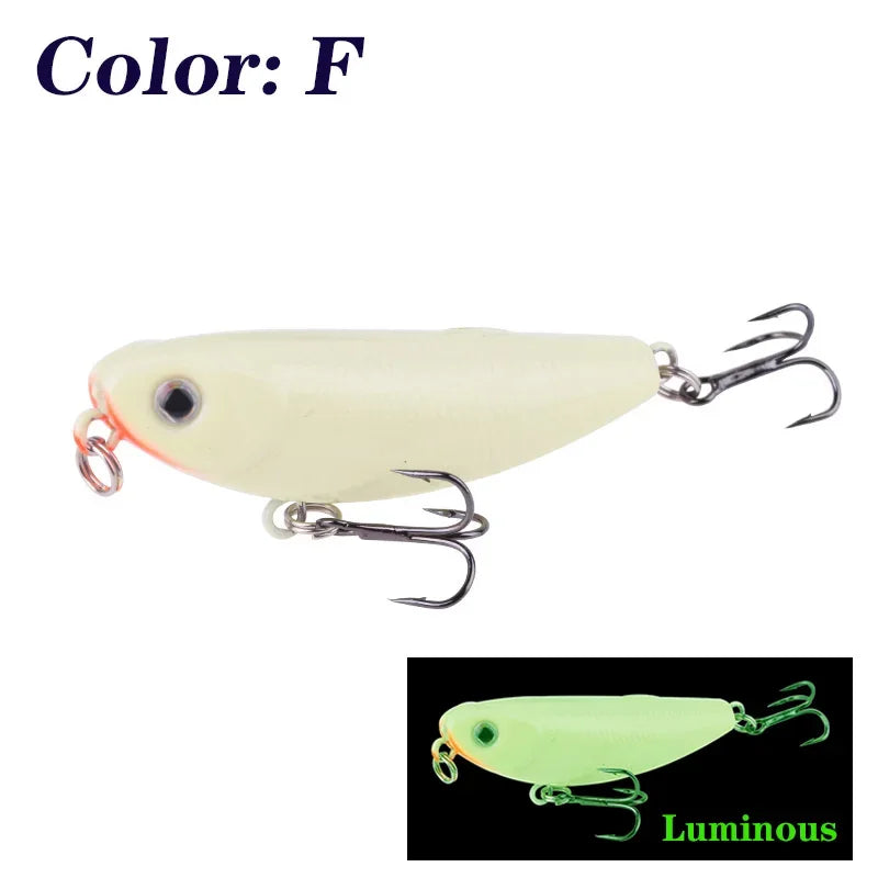 1 Pc Top Water Pencil Fishing Lure 5cm 5.5g Floating Dog Walking Wobblers Tackle Artificial Hard Bait with 10# Hooks for Bass