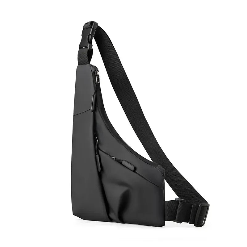 Anti Theft Close Fitting Chest Bag Men's Leisure Leather Film Triangle Bag Crossbody Card Wallet Sports Cycling Riding Sling Bag