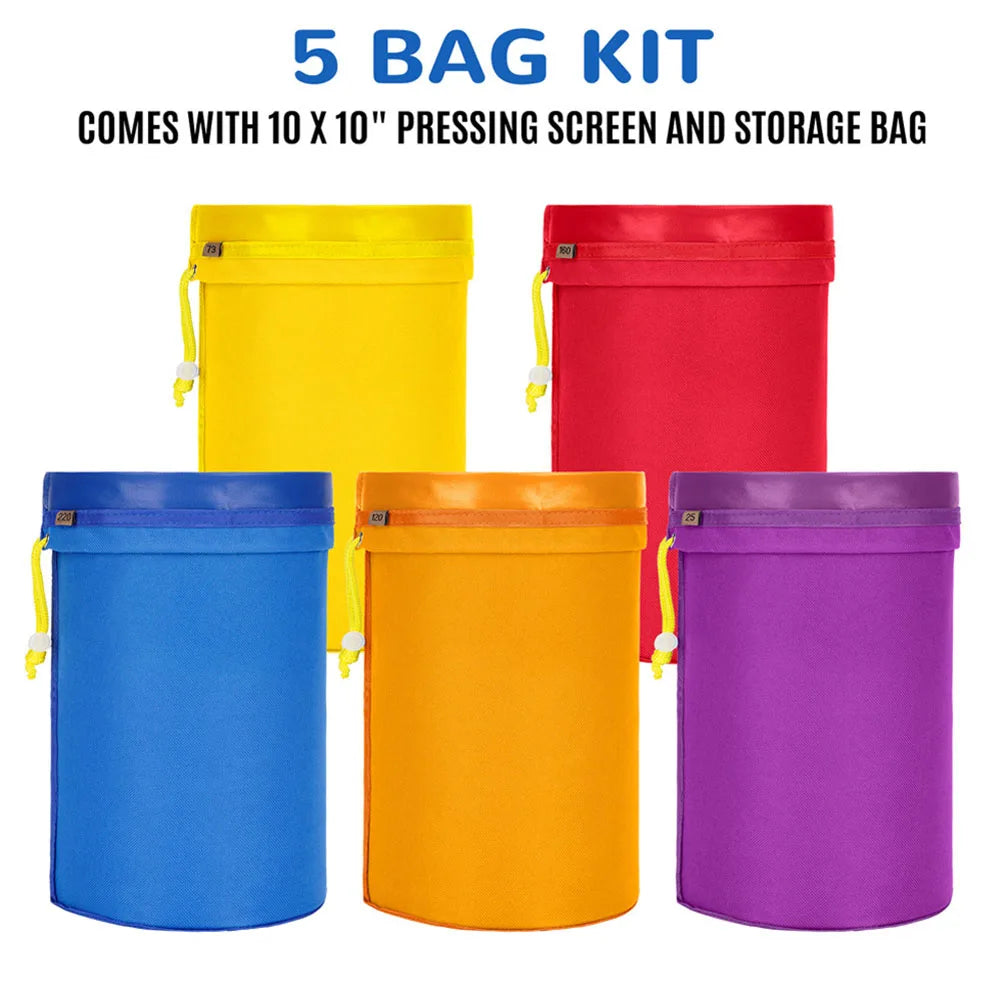 1Gallon 5 Bags Waterproof Filtration Bags Bubble Ice Bag Extractor 32x15cm Garden Plant Grow Filter Storage Bag Garden Supplies