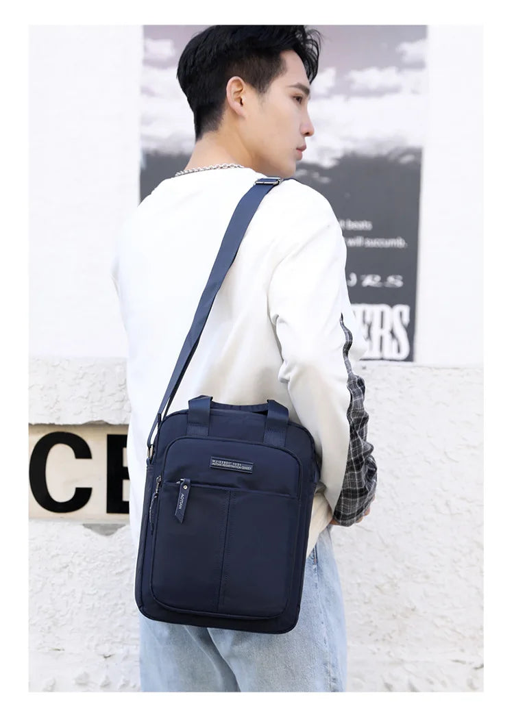 AOTIAN Vertical Men's Casual Shoulder Bag Waterproof Oxford Cloth Business Crossbody Handbag Simple and Fashionable Sling Bag