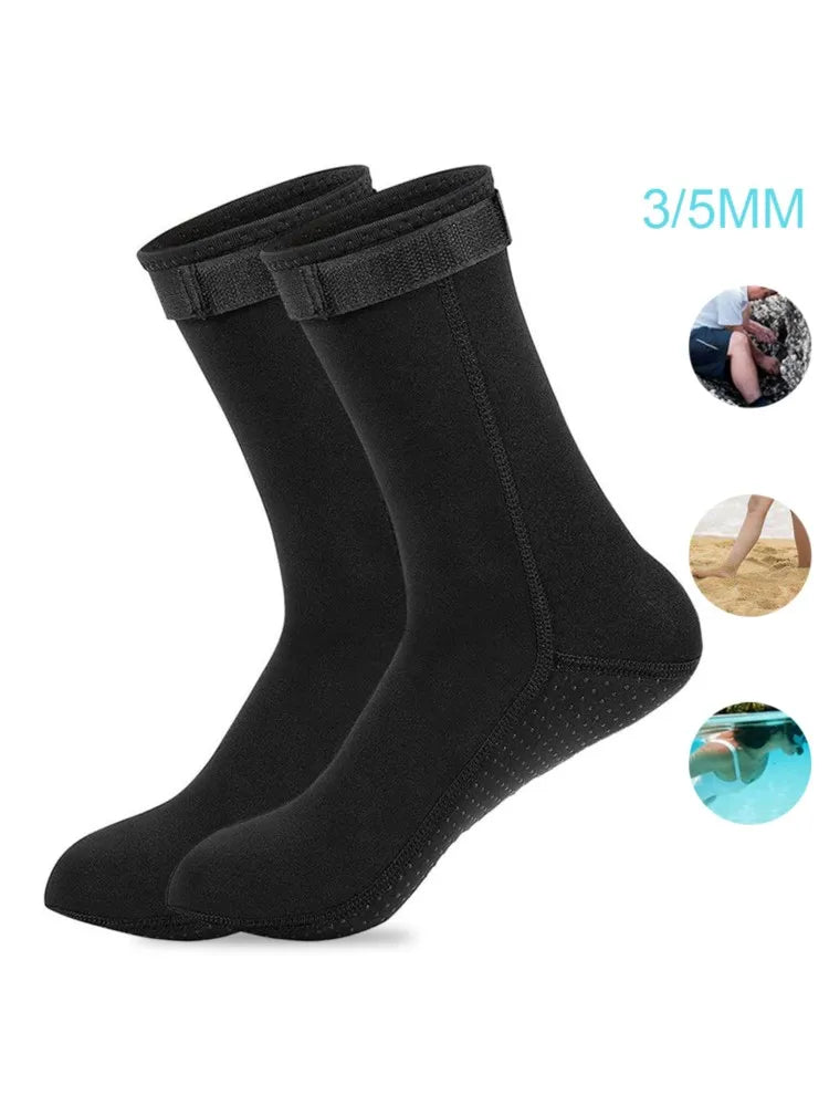 5mm Neoprene Socks 3mm Wetsuit Shoes Non-slip Surf Swimming Fins Socks Elasticity Beach Boots Warm Socks for Snorkeling Diving