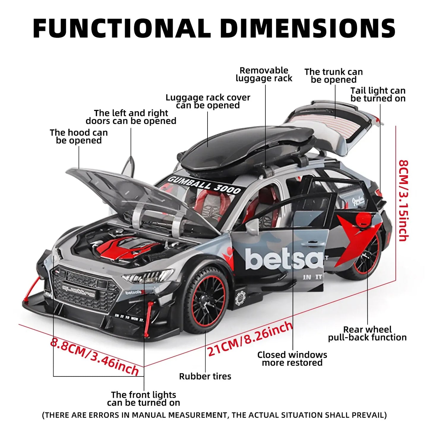 1:24 RS6 Racing Die-Cast Alloy Model Car - Stylish Collector's Item, Perfect Gift for Boyfriend, Display-worthy Collectible