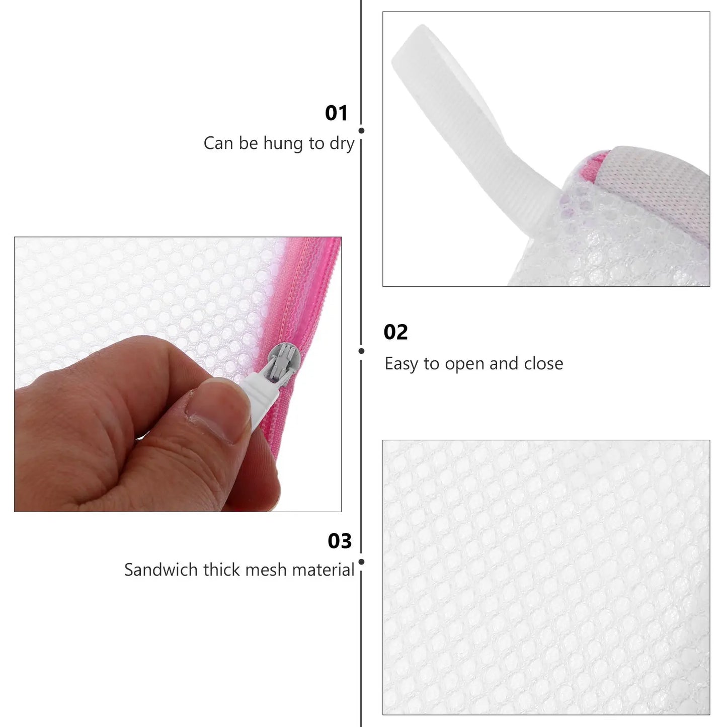 6pcs Foldable Portable Laundry Bags Travel Mini Mesh Bags Clothes Washing Net Storage Bags Pouches For Delicates Bras