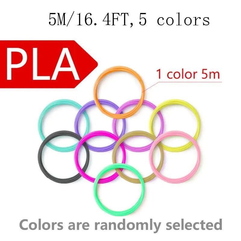 5M 5/10/20 Colors 3D Pen Refills Pla 3D Pen Printing Cables Filament Printing Materials High Precision Printer Cable Mate