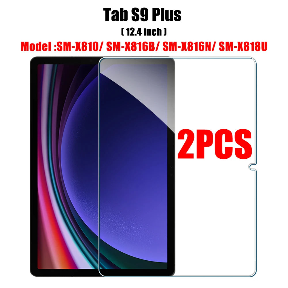 2PCS Tempered Glass Screen Protector for Samsung Galaxy Tab S8 Ultra Plus S6 Lite S7 Fe A7 Lite A8 S9 A9 Tablet Accessories Film