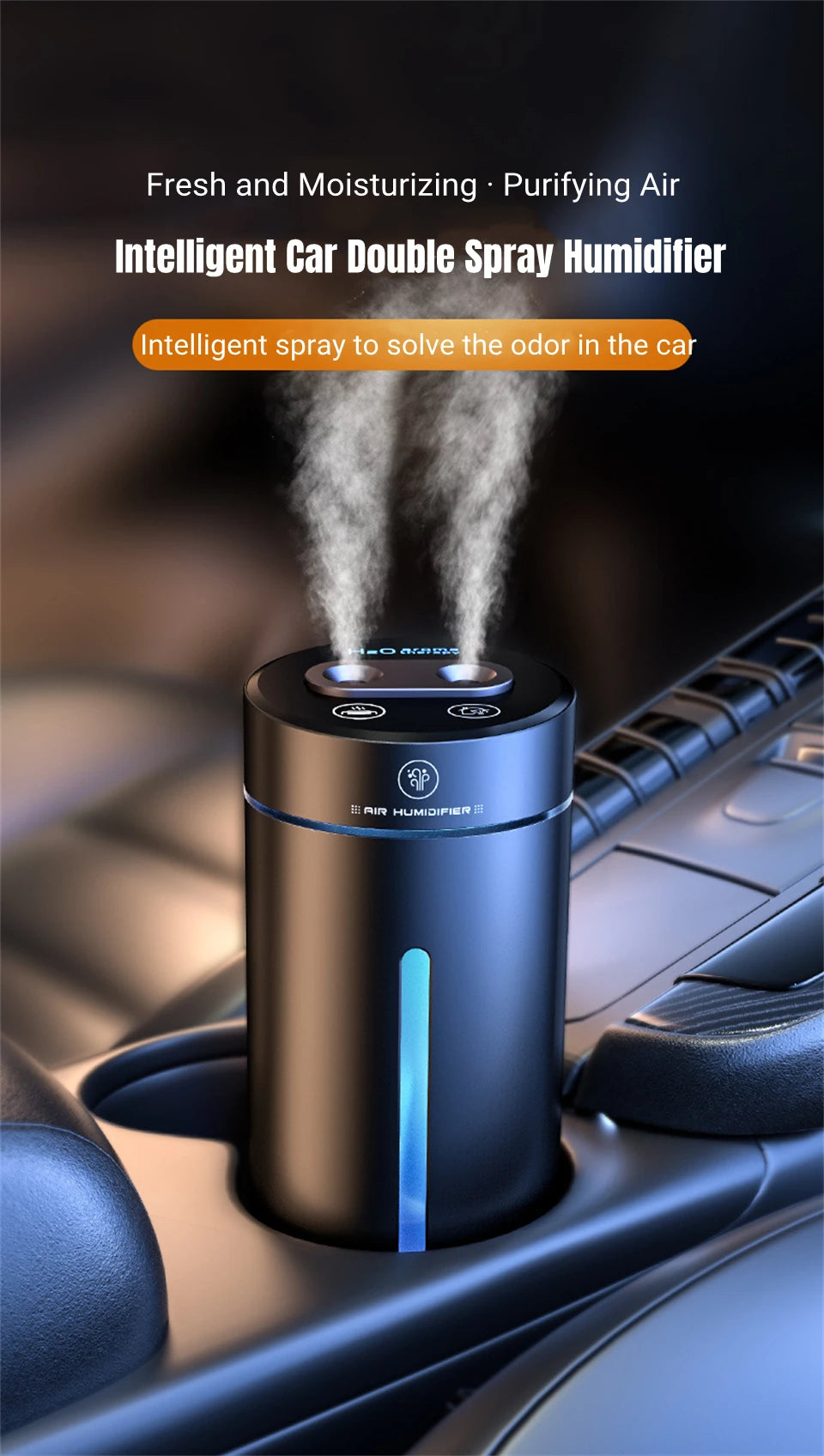 Car Aroma Diffuser Air Freshener Aromatherapy Humidifier Aluminum Alloy Electric Aromatic Oasis Automatic Spraying Home Room