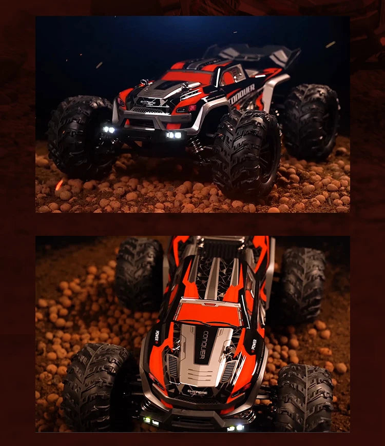 1:16 70KM/H Or 50KM/H 4WD RC Car With LED Remote Control Cars High Speed Drift Monster 4x4 Truck for Kids vs Wltoys 144001 Toys