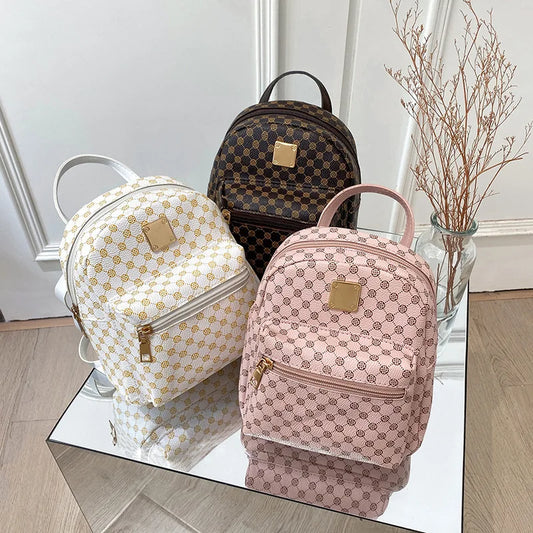 Cross-border women's front bag printed small backpack 2023 autumn and winter k-style new personalized daily coin small bag