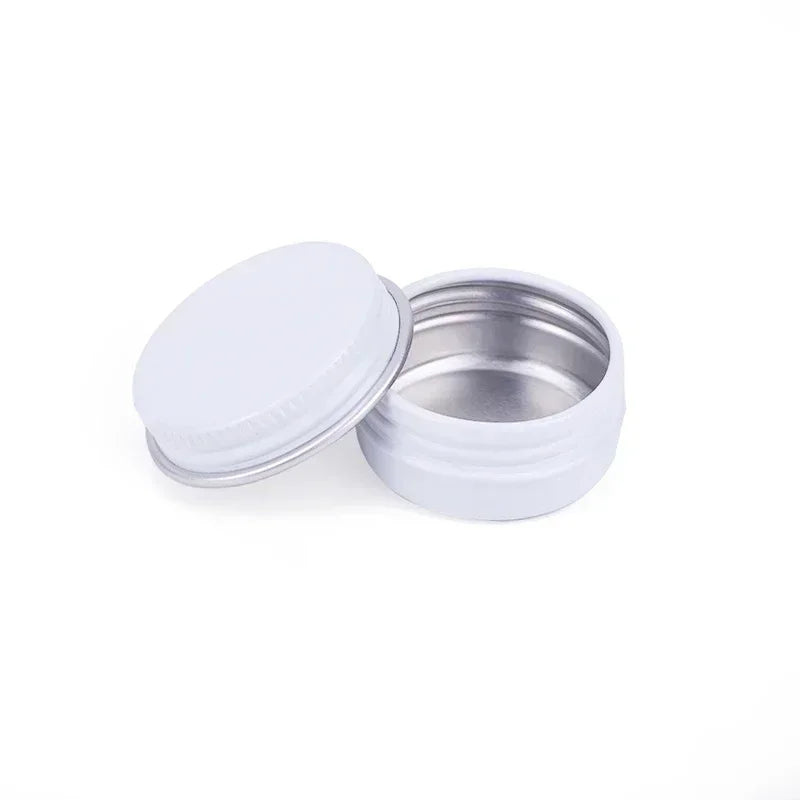 5/10/15/20/30/50/60/80/110/150g Aluminum Box Empty Lids Tin Cans Round Metal Ceam Jar Cosmetic Containers White Bottle Wholesale