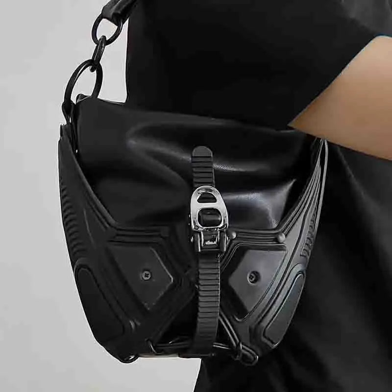 2025 Spring New Unique Personalized Crossbody Sling Bag Silver/Black Purse Bucket Handbag Y2K Style Cool Girl Bag