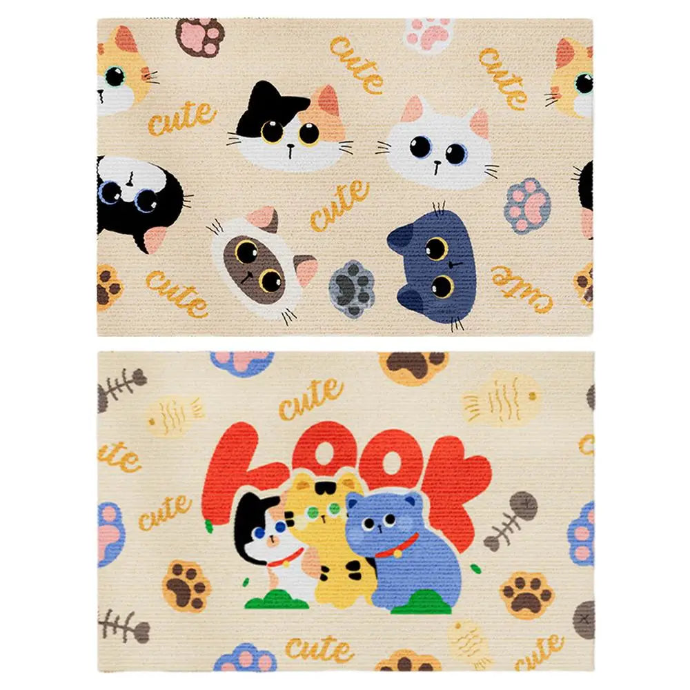 Cat Scratchers for Indoor Cats Cartoon Adhesive Scratching Pad Cute Scratching Board Wear-Resistant Scratching Mat for Grinding