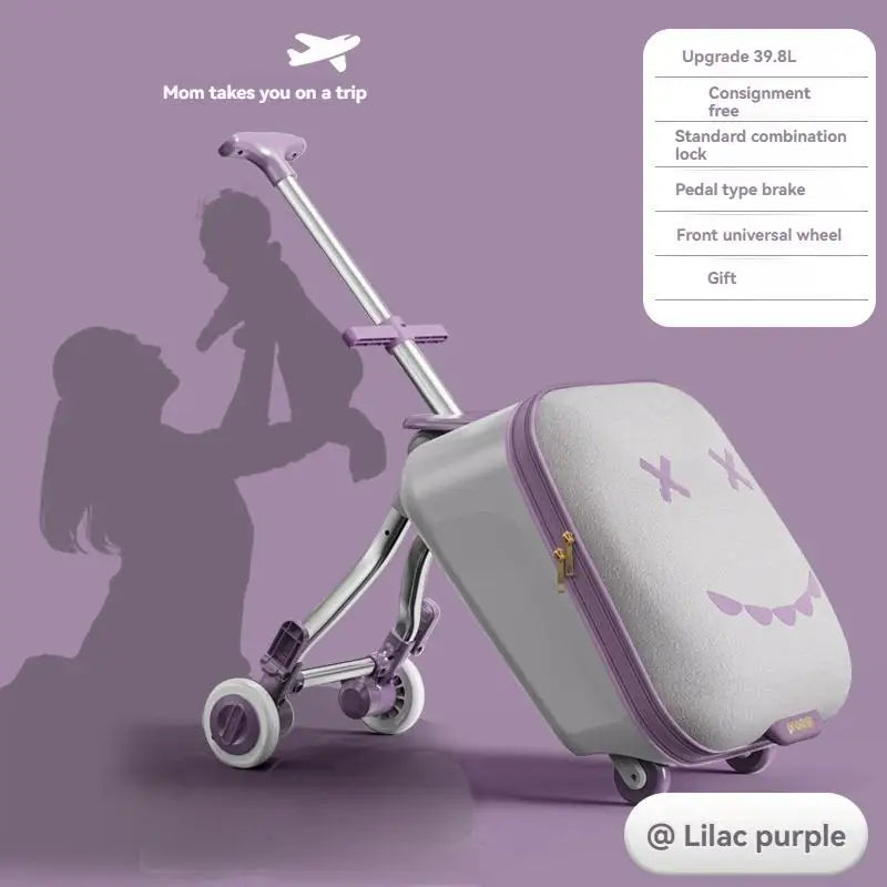 Children's Luggage Case Can Ride and Walk the Baby's Suitcase The Baby Can Take the Suitcase. The 20-Inch Folding Stroller Can