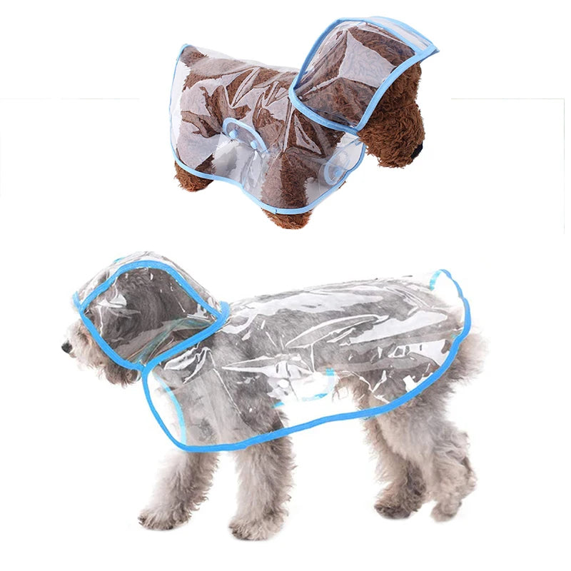 1PC Waterproof Dog Coat Rain Jacket Pet Clothes Puppy Raincoat Transparent Hoody Clothing for Dogs