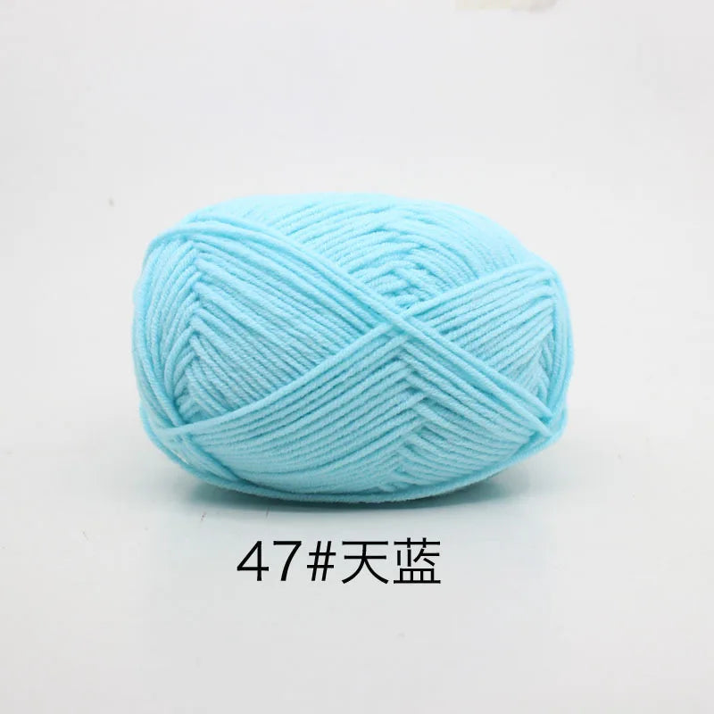 40-50g/Set 4ply Milk Cotton Knitting Yarn Needlework Dyed Lanas For Crochet Craft Sweater Hat Dolls At Low Price