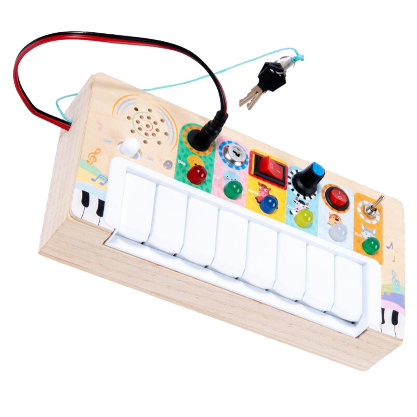 Busy Board DIY Accessories Switch Piano Toddlers Learning Cognitive for 1-2 Years Old Kids Children Girls Boys Indoor Play Game