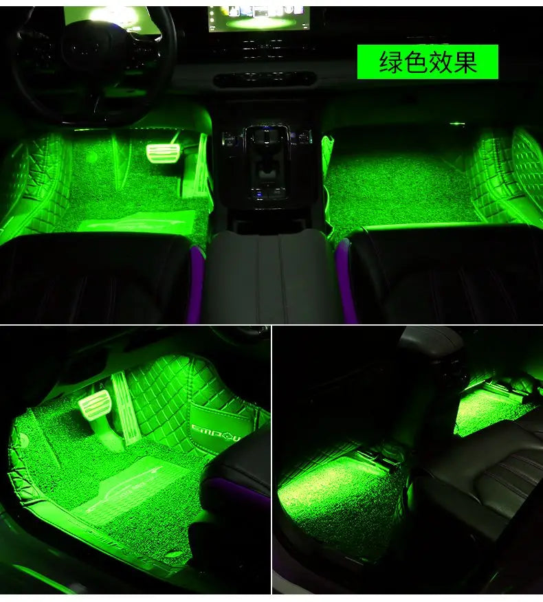 Car Foot Ambient Light RGB Led Lamp Usb For Chevrolet Avalanche 1500 Camaro Cruze Cobalt Wireless Remote APP Control Accessories