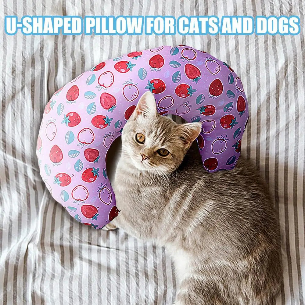 Calming Pillow For Dogs U Shape Soft Cat Bed Pillow Half Donut Cuddler Comfort Cuddler Pillow For Joint Relief