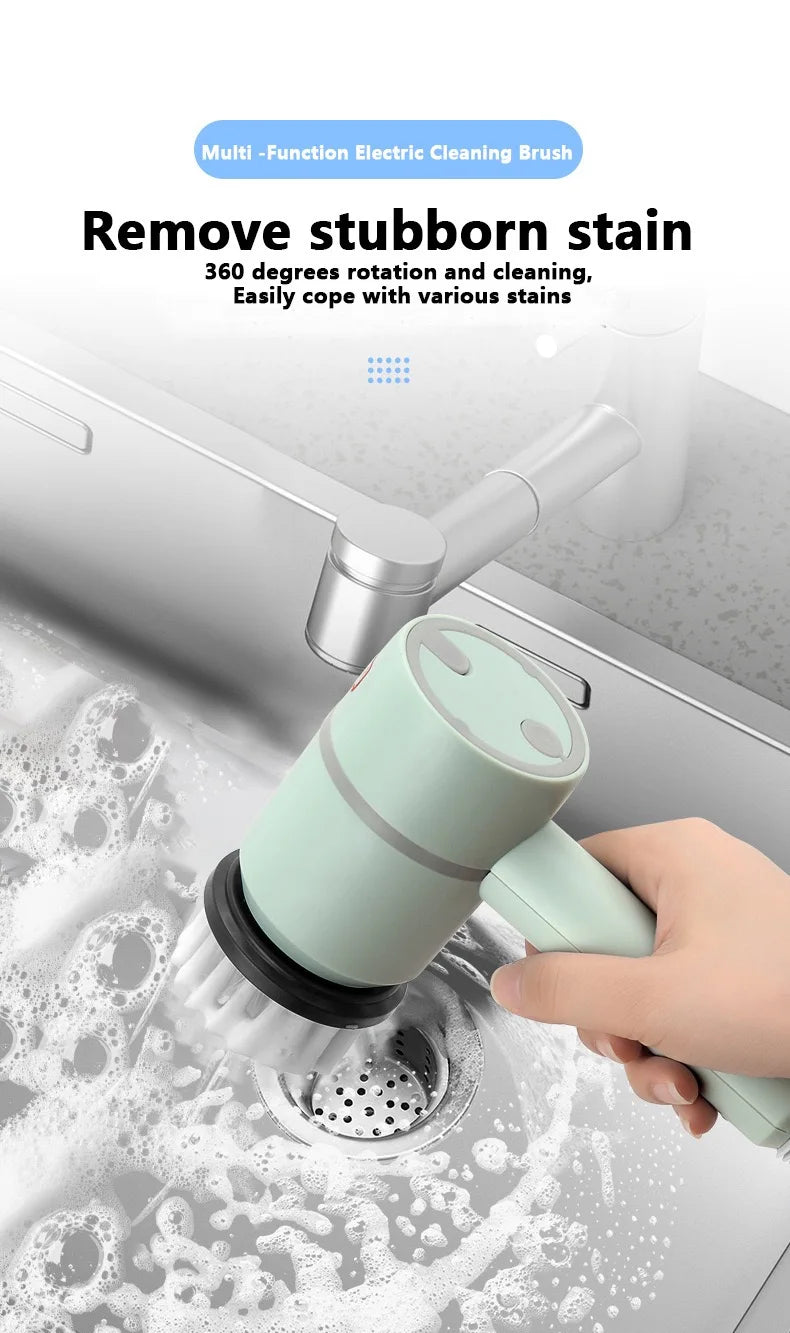 3 In 1 Electric Cleaning Brush Multi-Functional Home USB Electric Rotary Scrubber Household Appliances Cleaning Gadget