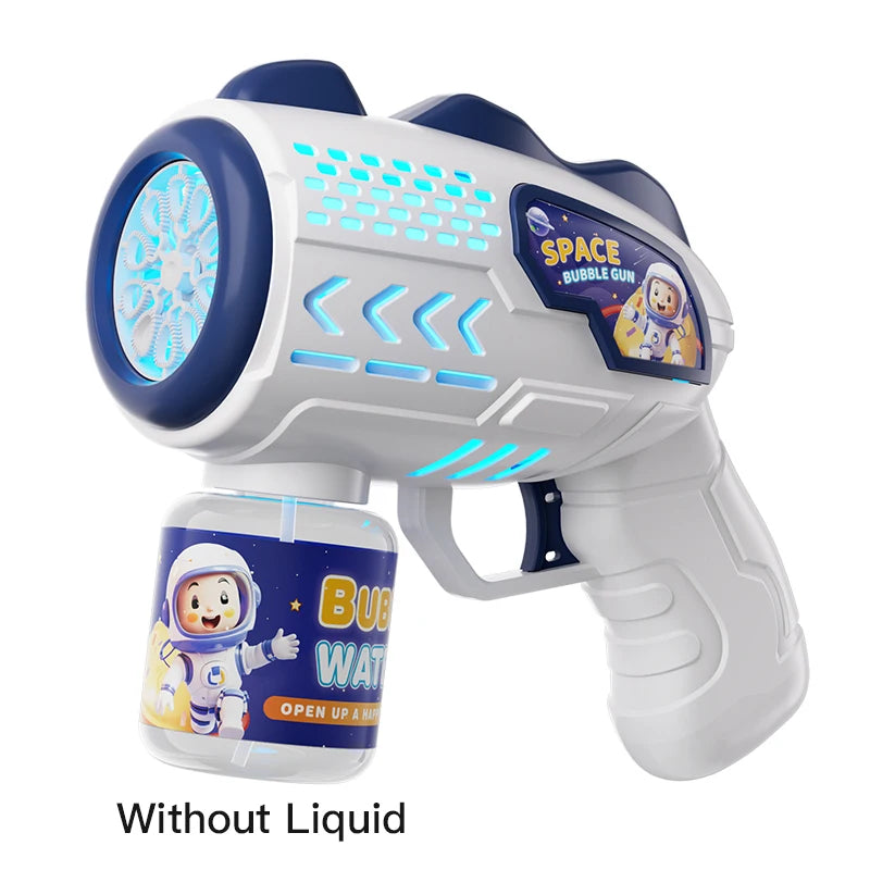 Astronaut Electric Automatic Light Bubble Machine Bubbles Gun Summer Beach Bath Outdoor Game Fantasy Toys for Children Kids Gift