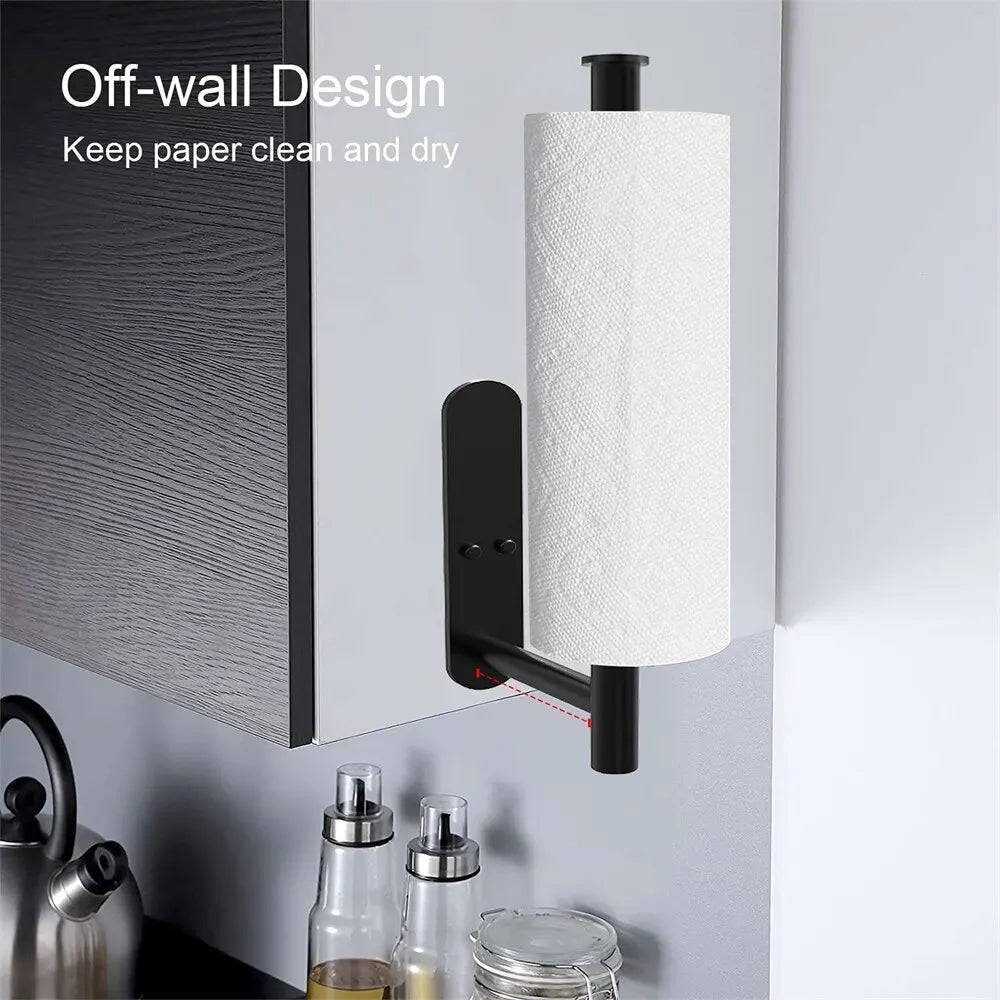 Adhesive Toilet Paper Holder Kitchen Roll Towel Rack Napkin Dispenser Absorbent Stand Tissue Hanger Bathroom Accessories