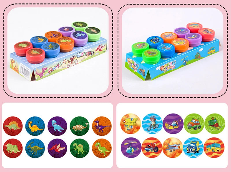 Assorted Stamps for Kids Self-Ink Teacher Stamps Party Favor Children Treasure Box Prize Classroom Easter Egg Stuffers Toys Gift