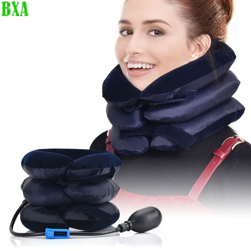 3 Tube Inflatable Cervical Neck Traction Medical Correction Device Cervical Support Posture Corrector Neck Stretcher Relaxation